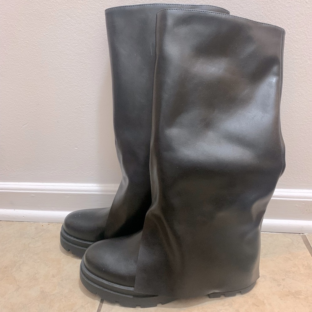 Fold Over Knee High Boots